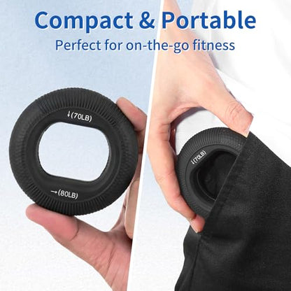 Hand Grip Strengthener, Fingers Exerciser - Silicone Rings for Muscle Training Sports Rock Climbing Finger Rehabilitation,6 Resistance Levels - color: Black(70/80LB)