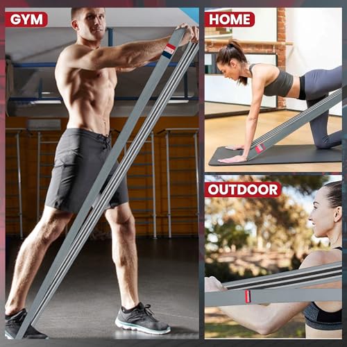 76-Inch Extended-Length Resistance Bands – Heavy-Duty Black Fabric Workout Bands for Strength, Mobility, Stretching & Full-Body Training – Durable Exercise Bands for Home