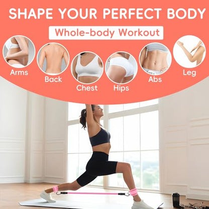 11 Pcs Ankle Resistance Bands with Cuffs, Glutes Workout Ankle Weights for Women Working Out, Exercise Bands Set with Ankle Straps for Leg Butt Exercise Equipment - Perfect for Home Workouts