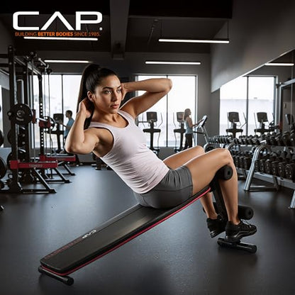 CAP Barbell Sit Up Bench – Adjustable Decline Ab Bench for Home Gym – Multi-Purpose Slant Board for Core Strength, Sit-Ups, and Full-Body Workouts