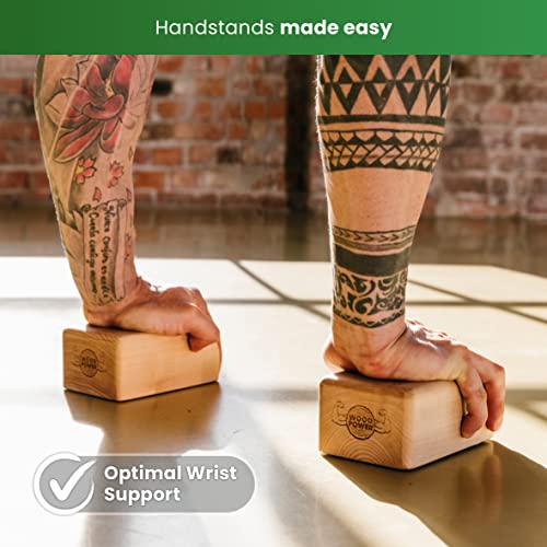 WOODPOWER BalanceBlocks - Handstand Blocks & Yoga Block in One - Bodyweight Training, Gymnastics, Acrobatics, Yoga, Yoga prop and accessory, Lightweight, Good for Travel, Premium European Quality (Pack of 2)
