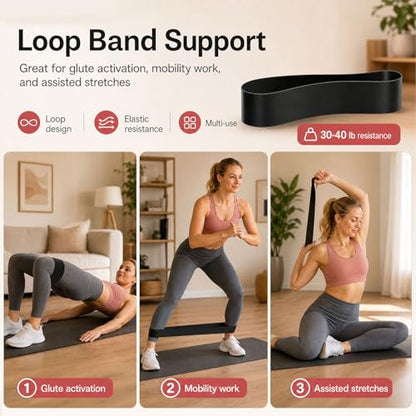 GymCope 5-in-1 Foam Roller Set with Back Roller, Massage Roller Stick, Spiky Ball, Fascia Ball and Stretch Band, 6 Inch Yoga Back Stretcher for Deep Stretch, Posture Support and Home Workout Recovery