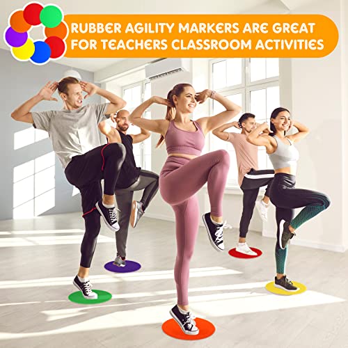 Spot Markers Floor Spots with Bag Non Slip Vinyl Poly Dots for Gym Floor Basketball Football Soccer Sports Speed Agility Training Gym Dance - size: 4.72 Inch