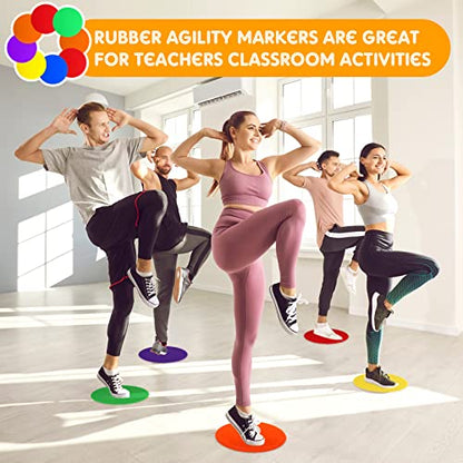 Spot Markers Floor Spots with Bag Non Slip Vinyl Poly Dots for Gym Floor Basketball Football Soccer Sports Speed Agility Training Gym Dance - size: 4.72 Inch