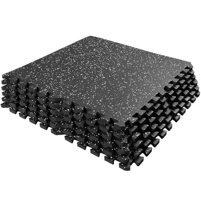 0.8in Thick 24 Sq Ft Gym Flooring for Home Gym, 6 Tiles Workout Exercise Equipment Mats, Rubber Top with EVA Foam, Interlocking Puzzle Floor Tiles for Fitness Room, Protective Flooring Mat - size: 0.8in