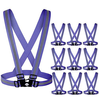 High Visibility Safety Vest,10 Packs,Lightweight,Adjustable & Elastic Vest,Hi Vis Reflective Strips, Fit for Men & Women, Construction,Cycling, Runnning, Surveyor, (Blue) - color: Blue-10packs
