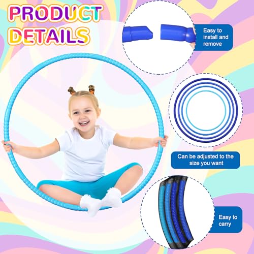 Syhood 12 Pcs Hoops for Kids Plastic, Gradient Blue - color: Gradient Blue