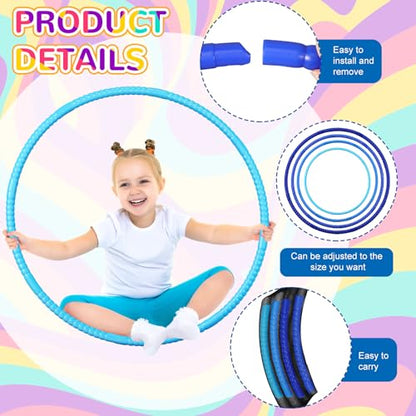 Syhood 12 Pcs Hoops for Kids Plastic, Gradient Blue - color: Gradient Blue
