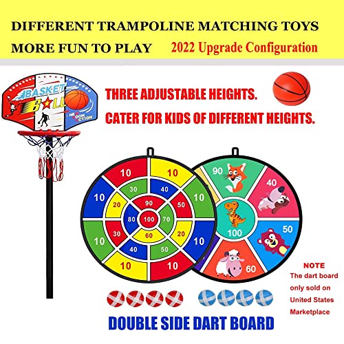 60" 6-in-1 Kids Trampoline, 5ft Mini Toddler Trampoline for Girls Boys - color: Yellow 3-in-1