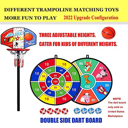 60" 6-in-1 Kids Trampoline, 5ft Mini Toddler Trampoline for Girls Boys - color: Yellow 3-in-1