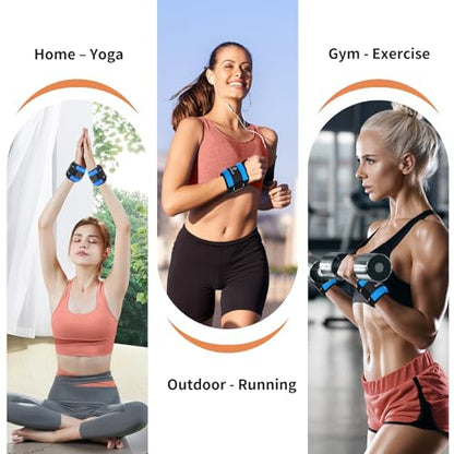 ELEAMY Wrist Weights for Women & Men - 0.5/1/1.5/2/3lb*2 Pairs - color: Black-Blue, size: 2.0 Lbs Each (4.0 Lbs Pair)