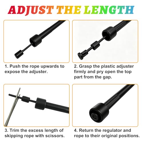 YYDYTTKX Adjustable Jump Rope Bulk, 9.2 ft Tangle-Free Speed Skipping Rope for workouts, group training, teams, family and Gym Class