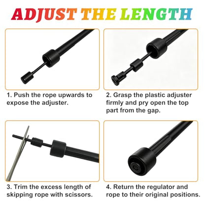YYDYTTKX Adjustable Jump Rope Bulk, 9.2 ft Tangle-Free Speed Skipping Rope for workouts, group training, teams, family and Gym Class