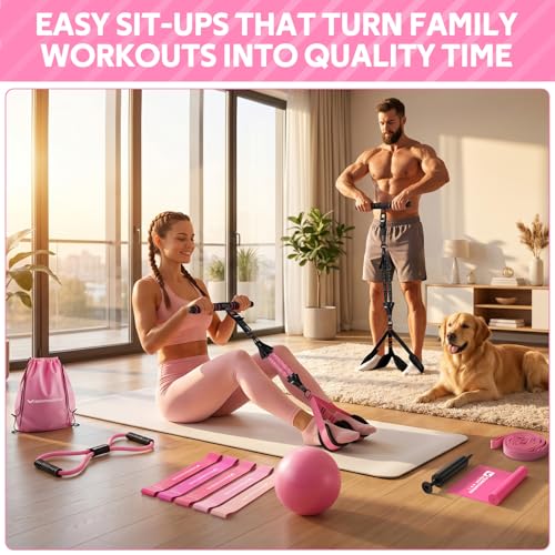 2026 Upgraded Pedal Resistance Bands with Handles, 14-in-1 Multifunction Exercise Bands & Pilates Kit Fitness Equipment Set for Core/ABS, Slimming Training & Physical Therapy