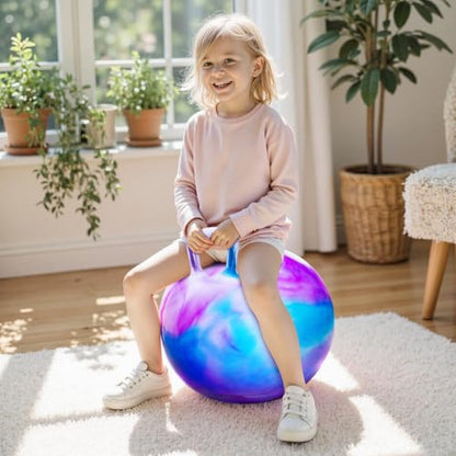 Hopper Balls for Kids 3-8, 18 Inches Bouncy Ball with Handle, 18" Inflatable Bouncing Hopper, 45cm Jumping Toys, Garden Hopping Toys Girls Boys Gifts - color: Purple, size: Age:3-8(18''/45cm)