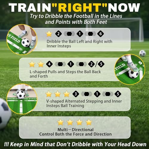 Soccer Training Mat Football Footstep Training Mat 35 * 24 in with Storage Bag Improve Footwork and Ball Control Non-Slip Silent