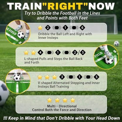 Soccer Training Mat Football Footstep Training Mat 35 * 24 in with Storage Bag Improve Footwork and Ball Control Non-Slip Silent