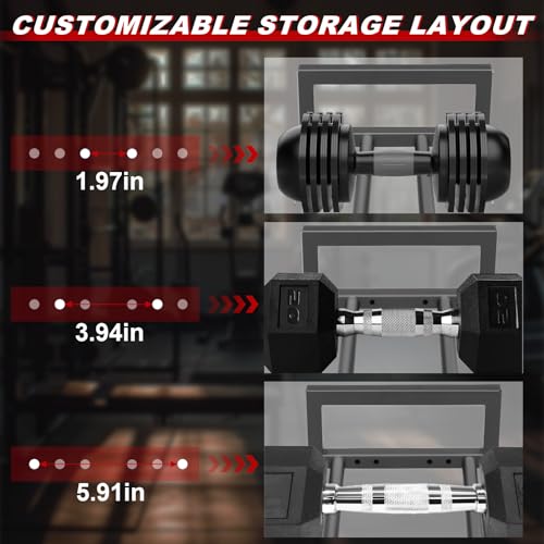 Dumbbell Rack, 2-Tier | 3-Tier Weight Rack for Home Gym, 300LB | 450LB Adjustable Dumbbell Rack Stand Only Weight Storage Rack Gym Organizer - size: 3-Tier dumbell rack