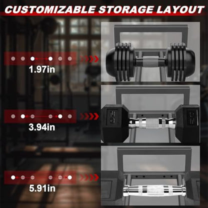 Dumbbell Rack, 2-Tier | 3-Tier Weight Rack for Home Gym, 300LB | 450LB Adjustable Dumbbell Rack Stand Only Weight Storage Rack Gym Organizer - size: 3-Tier dumbell rack