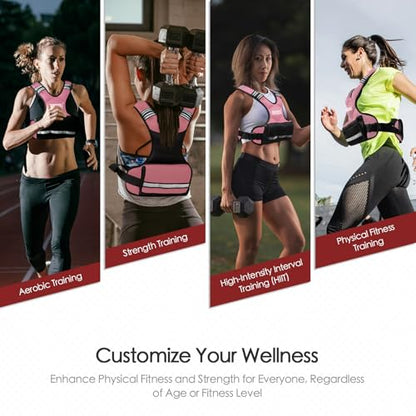 Feyachi Adjustable Weighted Vest, 3-32lb Vest with 6 Ironsand weights - color: Pink, size: 3-12 lbs