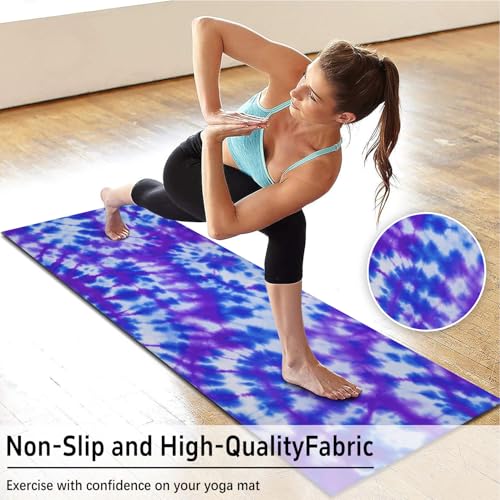 Hot Yoga Mat Towel with Corner Pockets Yoga Towels for Hot Yoga Non Slip with Travel Bag Sweat Absorbent Yoga Blankets Mat Cover for Workout Gym 70"x26" (Tie-dye-01, 70x26)
