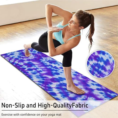 Hot Yoga Mat Towel with Corner Pockets Yoga Towels for Hot Yoga Non Slip with Travel Bag Sweat Absorbent Yoga Blankets Mat Cover for Workout Gym 70"x26" (Tie-dye-01, 70x26)