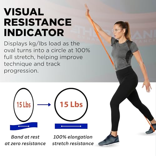 THERABAND High Resistance Band, Light Elastic Super Band for Full Body Workouts, Physical Therapy, Strength Training, Durable 41” Loop Exercise Band, 15 lb Resistance