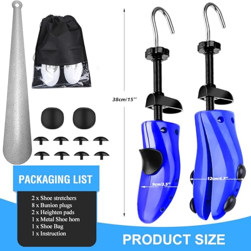 eachway Shoe Stretcher Shoe Trees,Adjustable Length & Width for Men and Women (M(for M's Us6.5-10; Wm's Us10-13.5) Blue) - color: M(for M's Us6.5-10; Wm's Us10-13.5 ) Blue