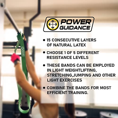 POWER GUIDANCE Pull Up Assist Bands - Stretch Resistance Band - Mobility Band - Powerlifting Bands - by Perfect for Body Stretching, Powerlifting, Resistance Training - color: blue