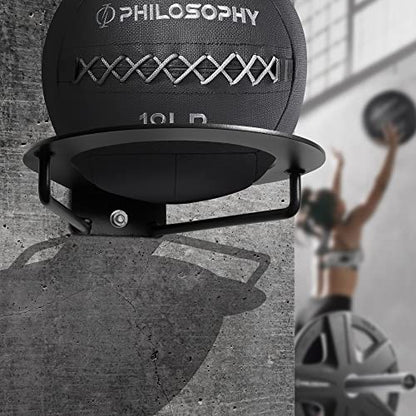Philosophy Gym Wall Mounted Exercise Ball Holder, Medicine Ball Storage Shelf