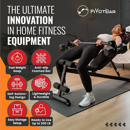 Dumbbell Barbell Converter Bar, Self-Balancing Rotating Ends, Convert Dumbbell Bar To Barbell Set, Full Foam Bar, Anti-Slip Handle, Under 3ft Long And Easy Storage, Compatible for all Dumbbell Sizes