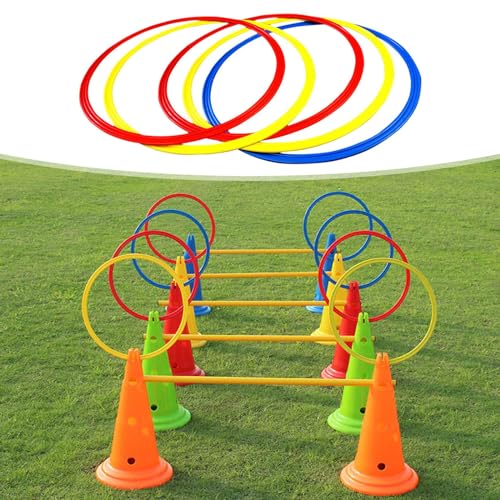 Agility Training Rings Sturdy Practical Multipurpose Portable Home Gym for Athlete Kids Soccer Trainer Badminton Sports, 30cm 5 Pieces