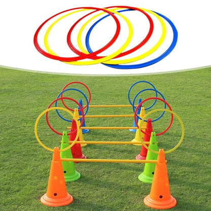 Agility Training Rings Sturdy Practical Multipurpose Portable Home Gym for Athlete Kids Soccer Trainer Badminton Sports, 30cm 5 Pieces