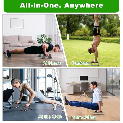 SELEWARE Wood Push Up Bars Steel Calisthenic Parallette Bars Handstand Bars - color: C: Steel Knurled Grip (7.3"L x 4"H)