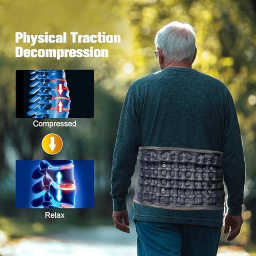 Decompression Belt with Elec. Pump, Inflatable Back Brace, Blue - color: Blue