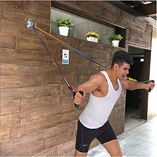 2 Packs Heavy Duty Resistance Band Wall Anchor Black Workout Wall Mount Anchor for Home Gym Strength Training Physical Exercise 1000 Lbs