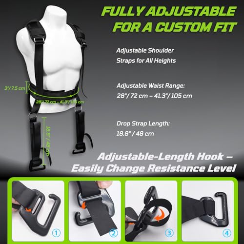 Belt Squat Harness Vest for Resistance Bands, Adjustable Squat Vest with Padded Shoulder Support,Lower Body Leg Day Equipment for Glutes & Quads，Home Gym Training