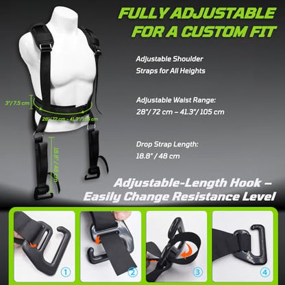 Belt Squat Harness Vest for Resistance Bands, Adjustable Squat Vest with Padded Shoulder Support,Lower Body Leg Day Equipment for Glutes & Quads，Home Gym Training