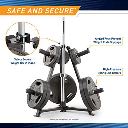Marcy Olympic Weight Plate Tree for 2-Inch Plates Weight Storage Rack - color: Triangular - Black