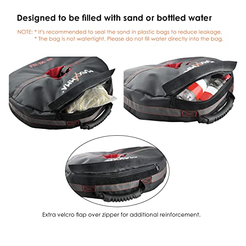 Double End Heavy Bag Anchor (Unfilled) Core Training Tool Weight Bag Multifunctional 3-in-1 - Punching Boxing MMA Workout Fitness