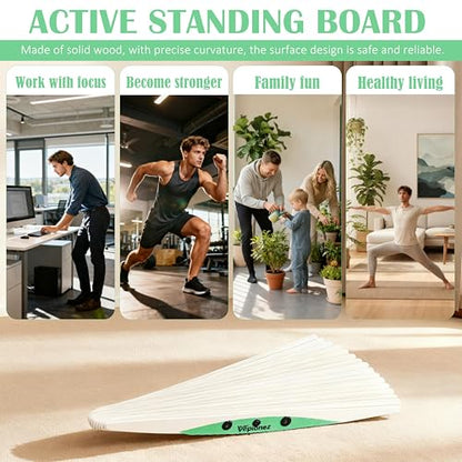 Wooden Balance Board, 440LBS Capacity Wobble Balance Board for Standing Desk 3D Design Anti-Fatigue Anti-Slip Rocker Board for Core Strength, Physical Therapy,Surfers Skiing Skateboarding Simulation