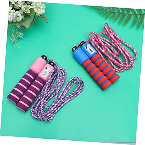Garneck Counting Jump Rope for Adults Skipping Ropes Purple Pink Red Blue Interactive Fitness Accessories with