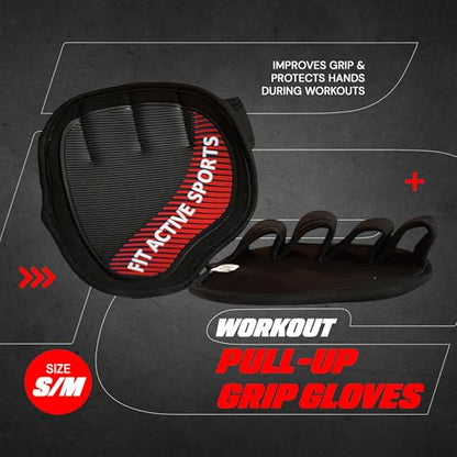Workout Gloves for Gym - Durable Gym Grips, & Grip Pads - Rubber Padding to Avoid Calluses - Suits Men & Women