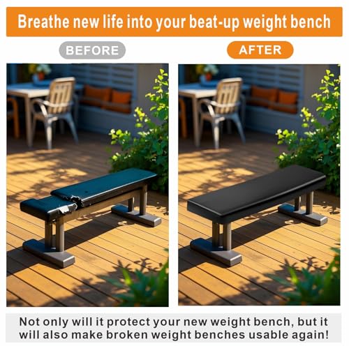Weight Bench Cover, Workout Bench Cover, Gym Bench Cover, Protection for Adjustable Flat Weight Exercise Fitness Bench, Sit-up Board - Dustproof, Anti-Slip & Machine Washable.(Cover only)