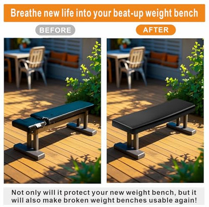 Weight Bench Cover, Workout Bench Cover, Gym Bench Cover, Protection for Adjustable Flat Weight Exercise Fitness Bench, Sit-up Board - Dustproof, Anti-Slip & Machine Washable.(Cover only)