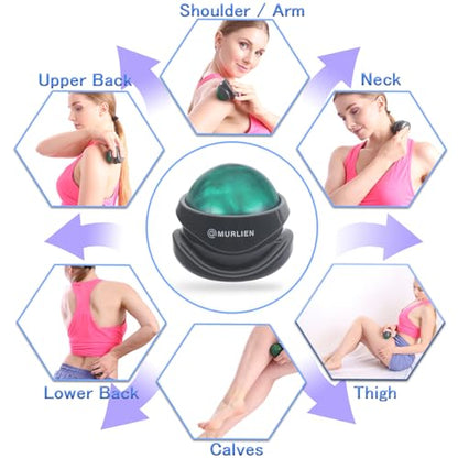 Massage Roller Ball, Tight and Sore Muscles Relief, Manual Massager, Alleviating Shoulder, Arms, Back, Legs, Calves or Muscle Tension - Green - color: Green