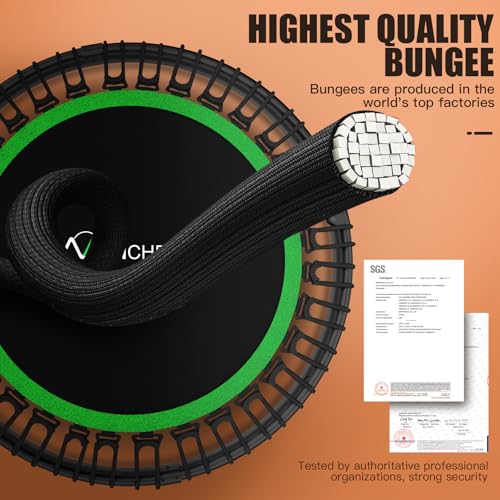 ANCHEER 40"/48" Foldable Mini Trampoline with Adjustable Handle for Adults - color: Deep Green, size: 48 inch