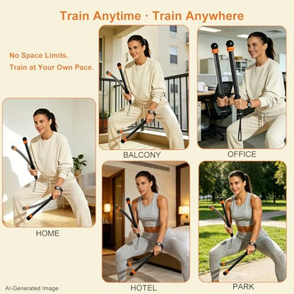 Weighted Ropeless Battle Ropes for Home Gym Small Space Workout with Bag