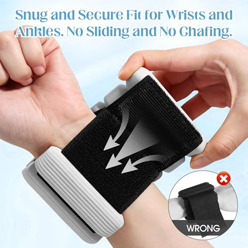 Wrist Weights Set, 2Pack Adjustable Ankle Weights for Women/Men(1 lb Each), Silicone Weighted Bangles for Yoga, Pilates, Running & Walking, Arm & Leg Weights - color: Grey