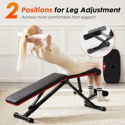 Adjustable Weight Bench for Home Gym, Foldable Workout Equipment for Full Body Strength Training, Incline Decline Sit-Up Bench for Chest, Shoulders, Arms Train, 795LBS Capacity